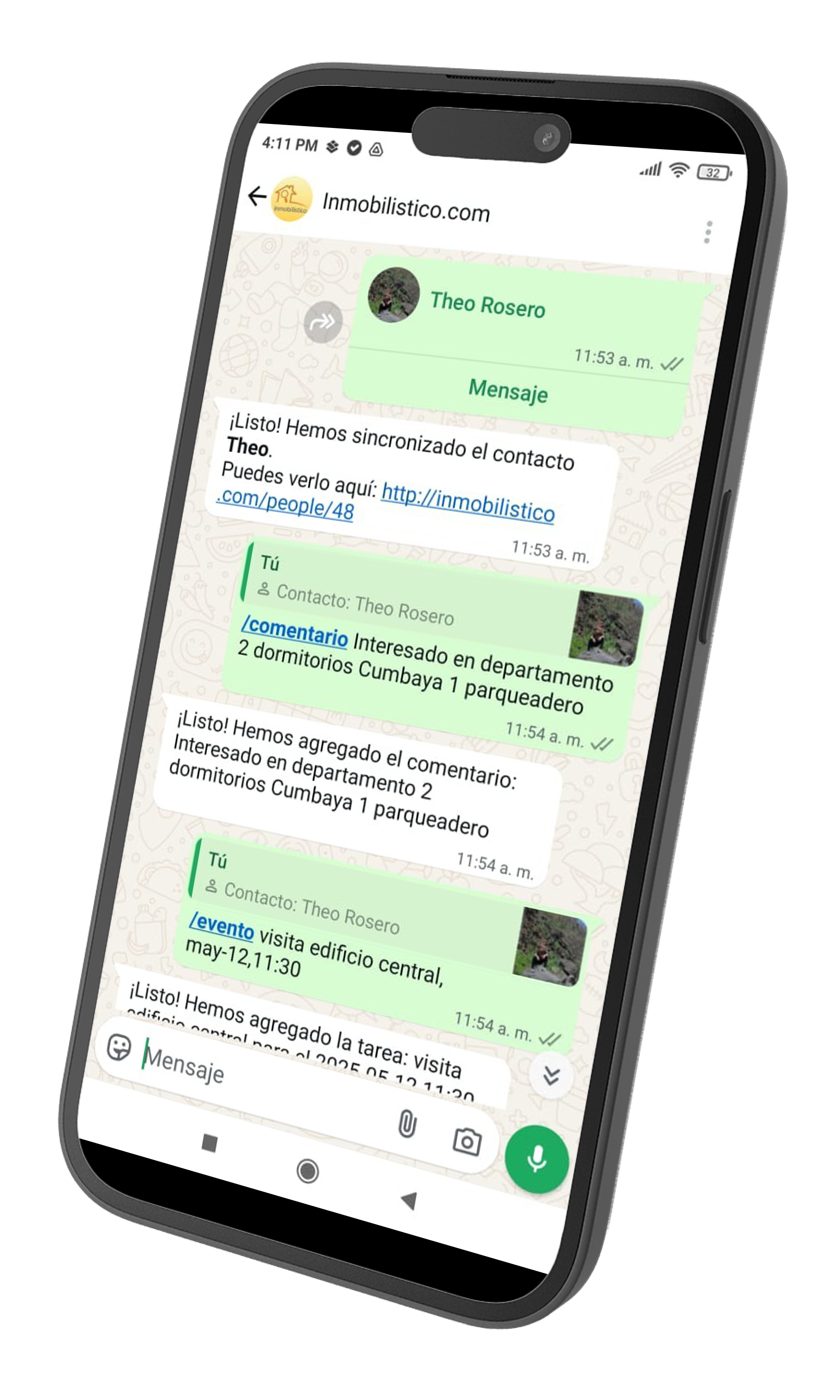 Interacción con el CRM desde WhatsApp